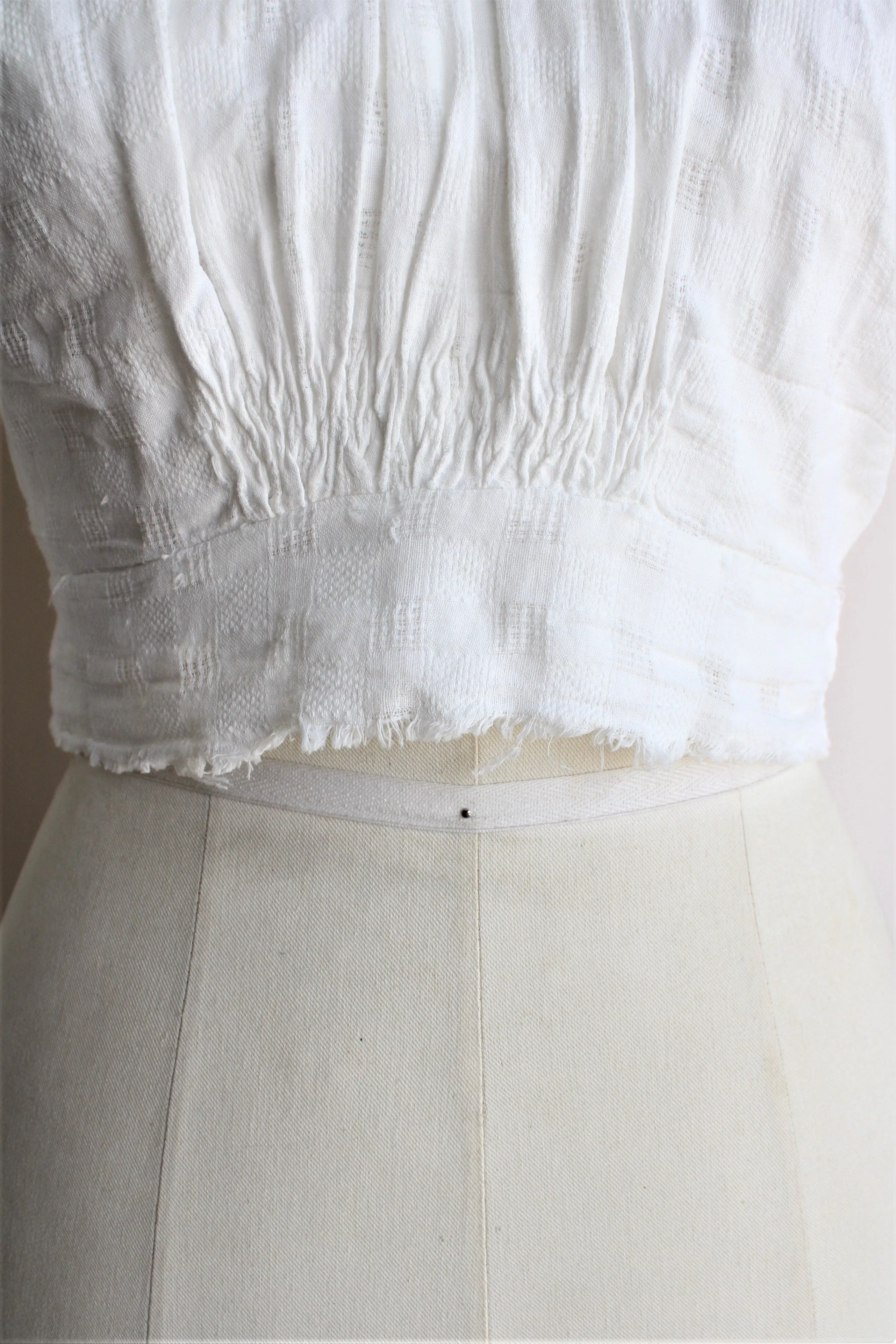 Antique 1890s Victorian White Cotton Blouse