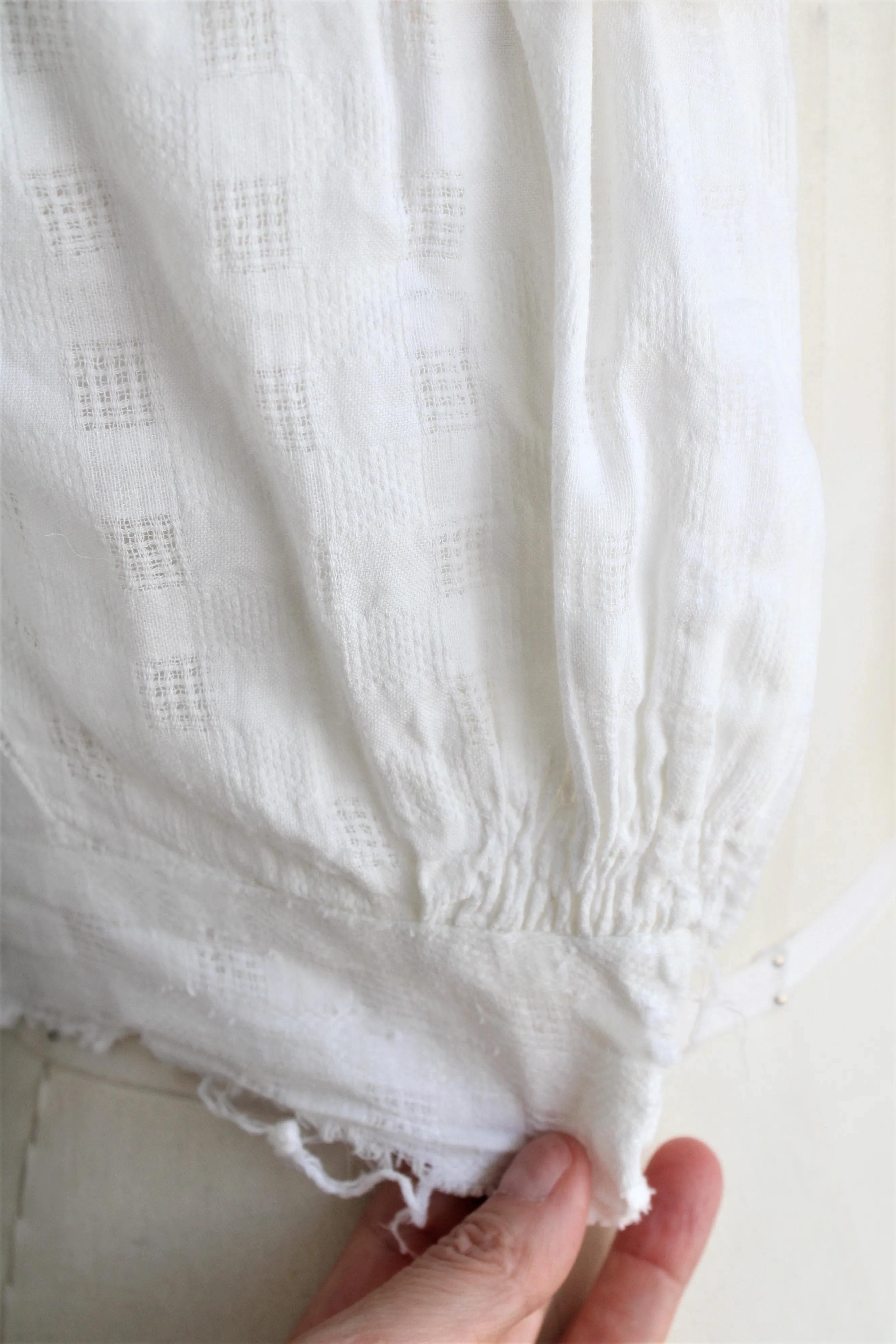 Antique 1890s Victorian White Cotton Blouse