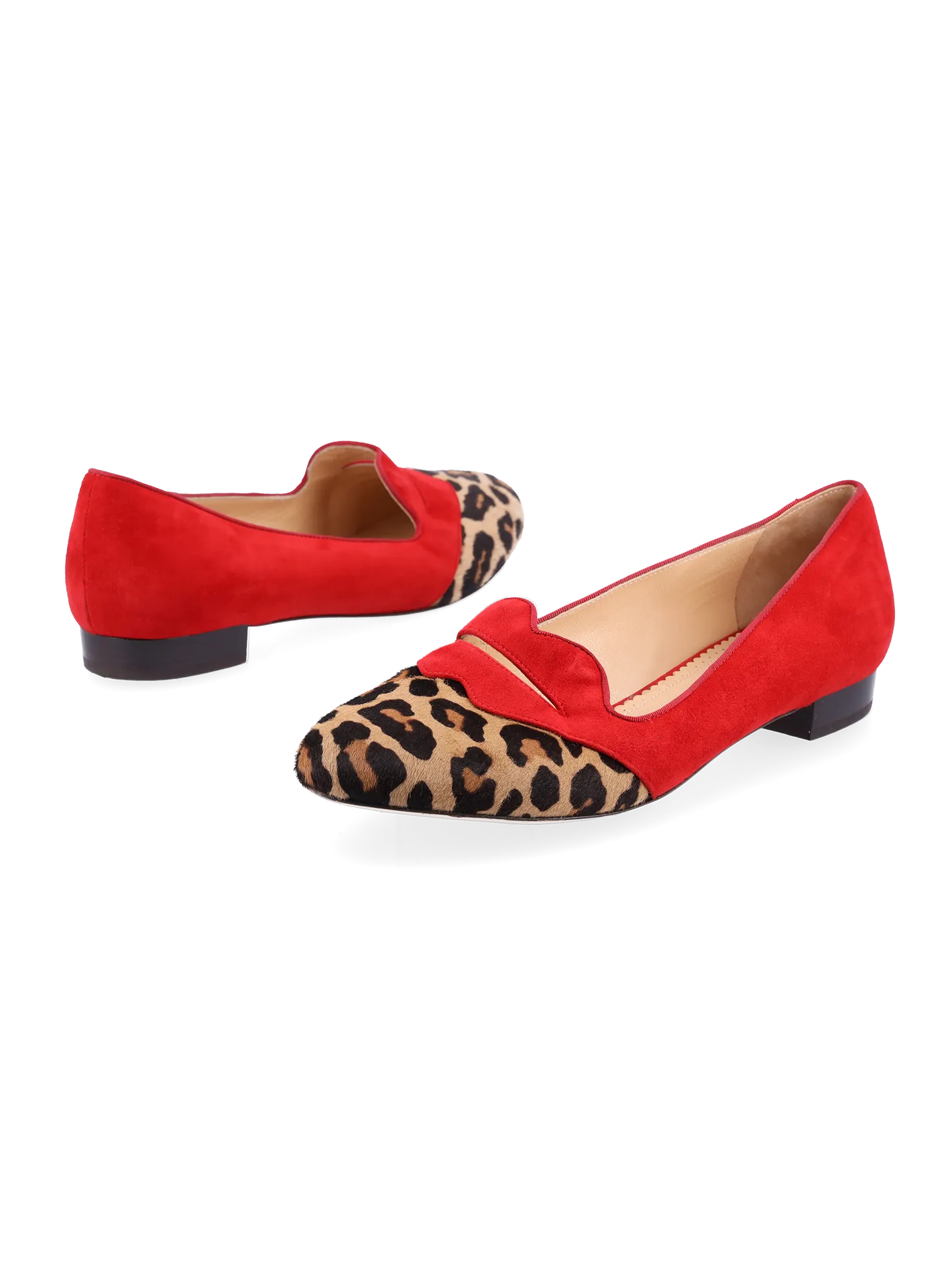 bisoux calf hair and suede loafers