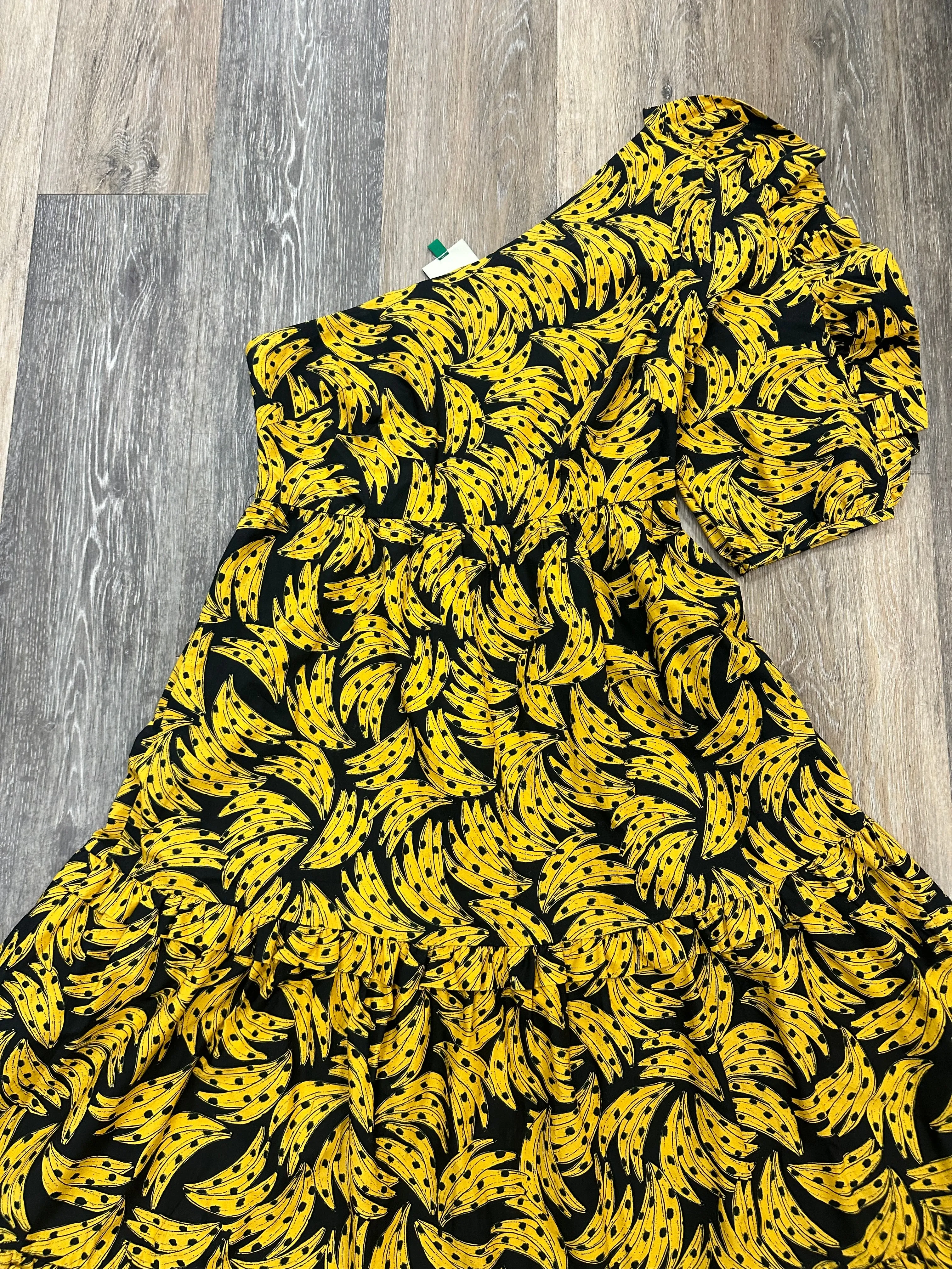 Black & Yellow Dress Casual Maxi Farm Rio, Size S