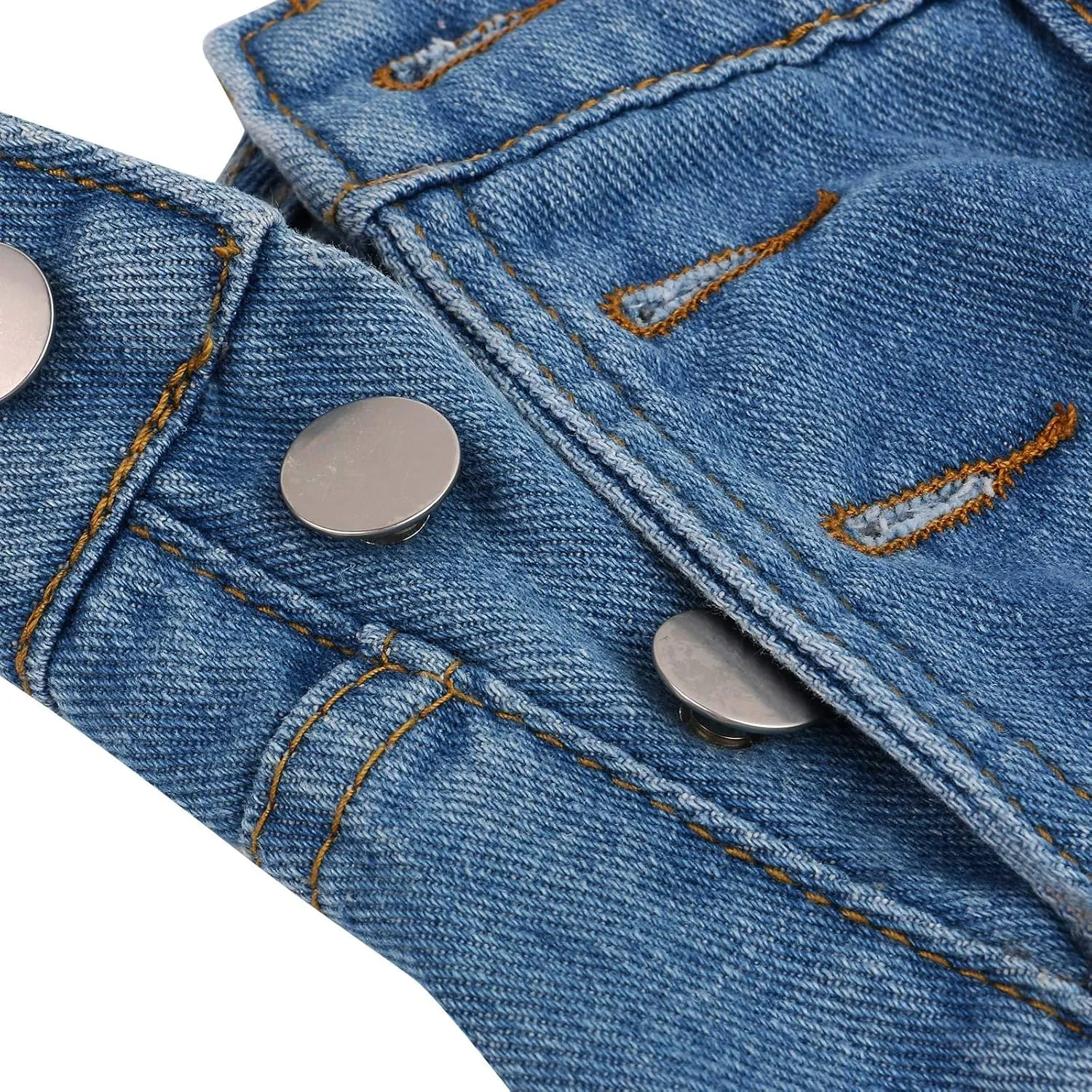 lisenraIn Denim Overall Dress for Women Casual Adjustable Strap Bib Dress Summer Independence Day Dress with Pockets