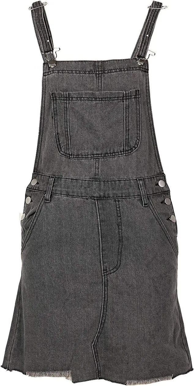 lisenraIn Denim Overall Dress for Women Casual Adjustable Strap Bib Dress Summer Independence Day Dress with Pockets