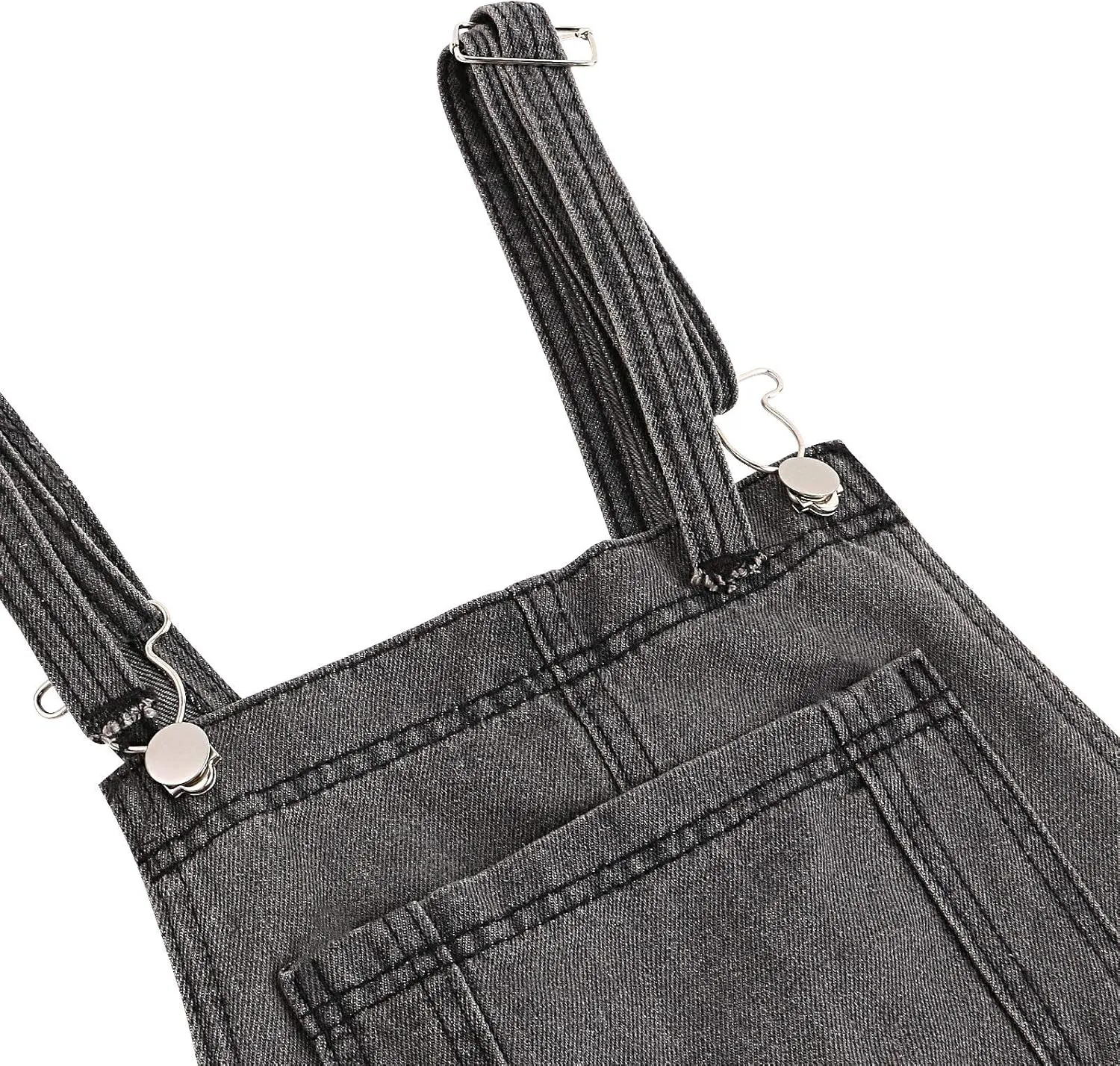 lisenraIn Denim Overall Dress for Women Casual Adjustable Strap Bib Dress Summer Independence Day Dress with Pockets