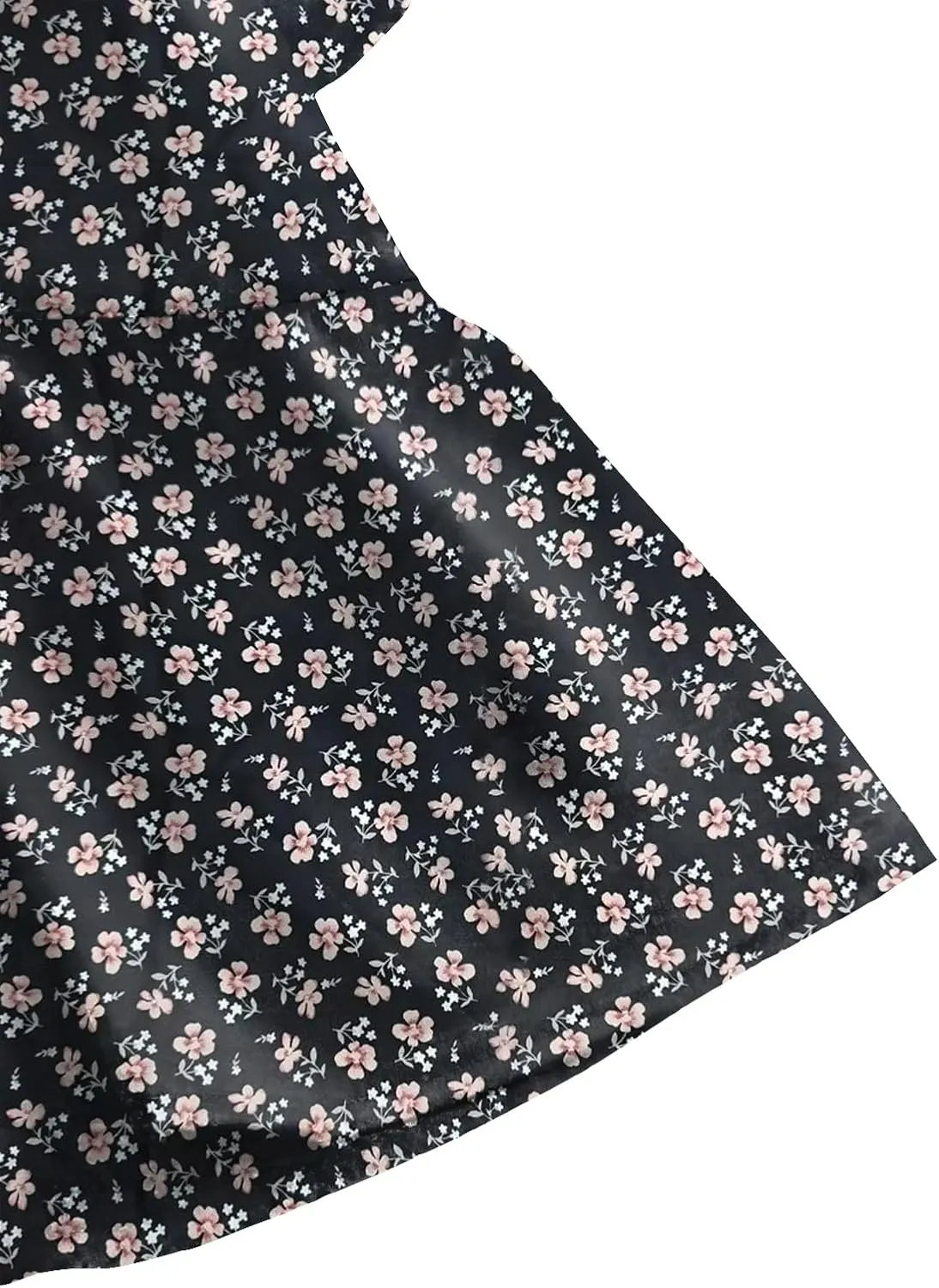 LYANER Women's Floral Print V Neck Tie Knot Ruffle Hem Short Sleeve Blouse Peplum Top
