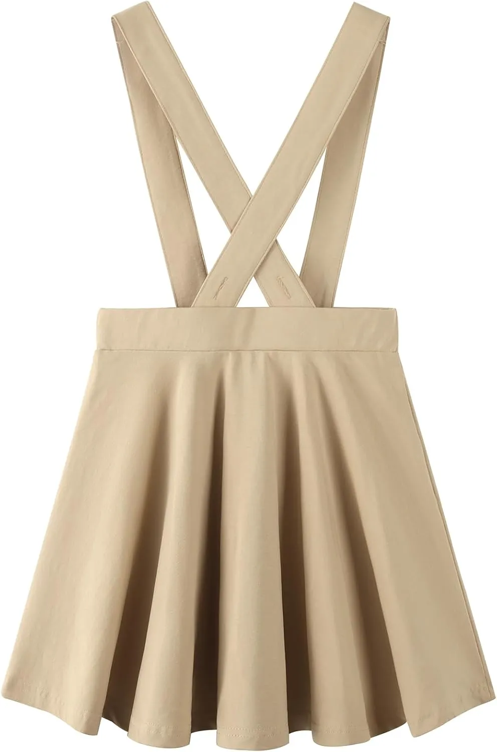 Noomelfish Girls Suspender Skater Skirt Stretchy Cotton Flared Overall Dress (4-12 Years)