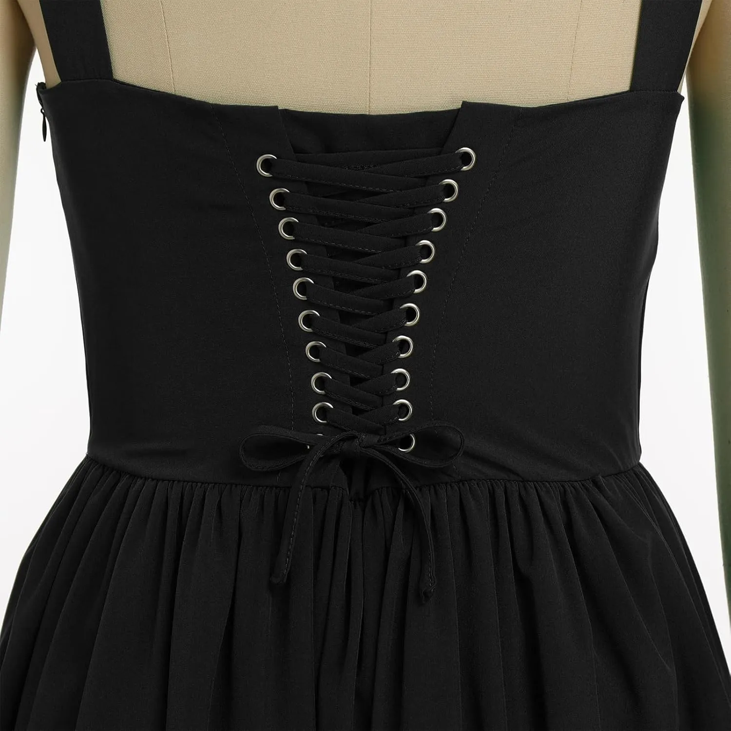 OBEEII Womens Corset Mini Dress Sexy Sleeveless Backless Low Cut Lace Short Dress Ruffle Summer Sundress