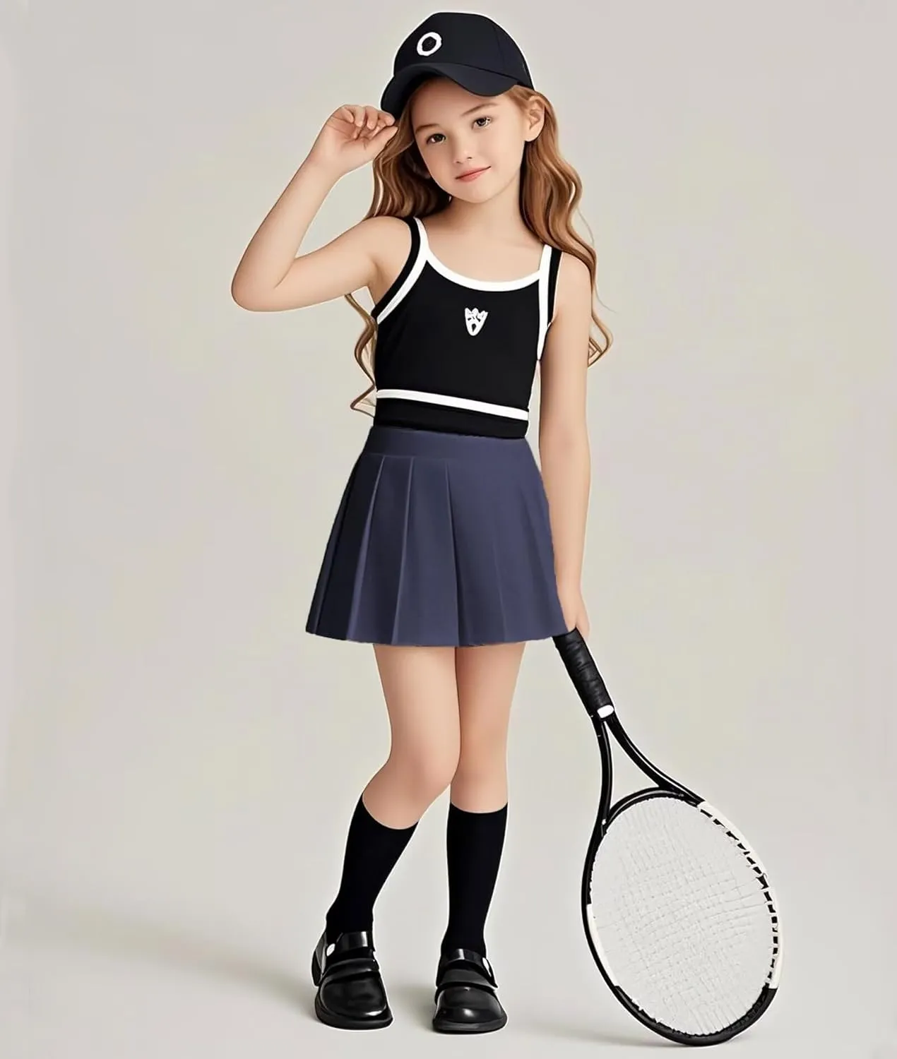 Pleated Skirts for Girls High Waisted School Uniform Skort with Undershorts Athletic Girls Tennis Skirt 2-14