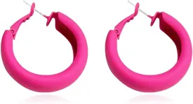 Retro Fashion Exaggerated Geometric Large Round Pink Hoop Earrings Candy Color Earrings for Woman Party Jewelry