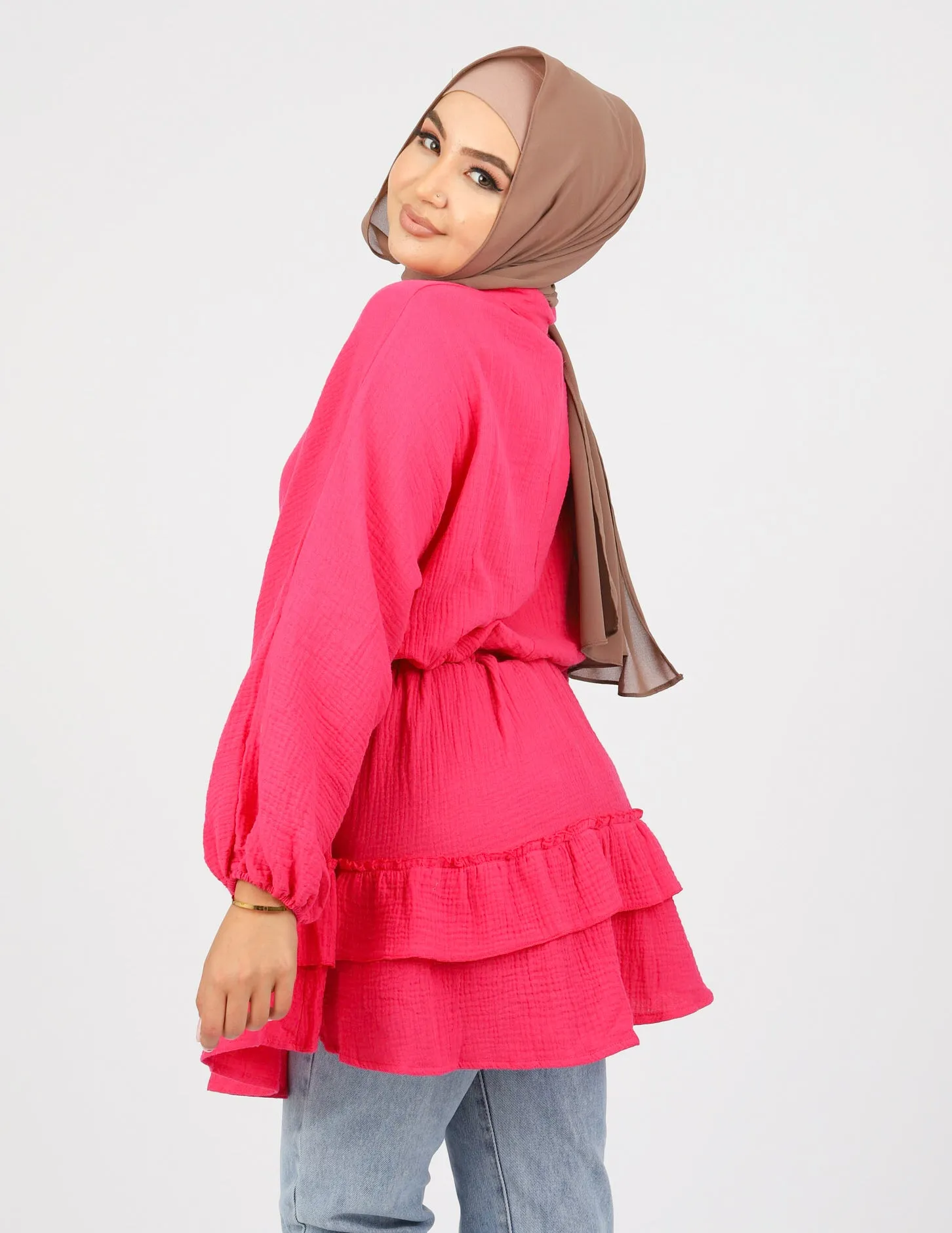 Tiered Button Mini Dress