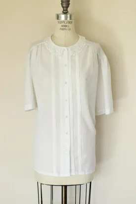 Vintage 1980s 1990s Volup Ms. Bond White Blouse
