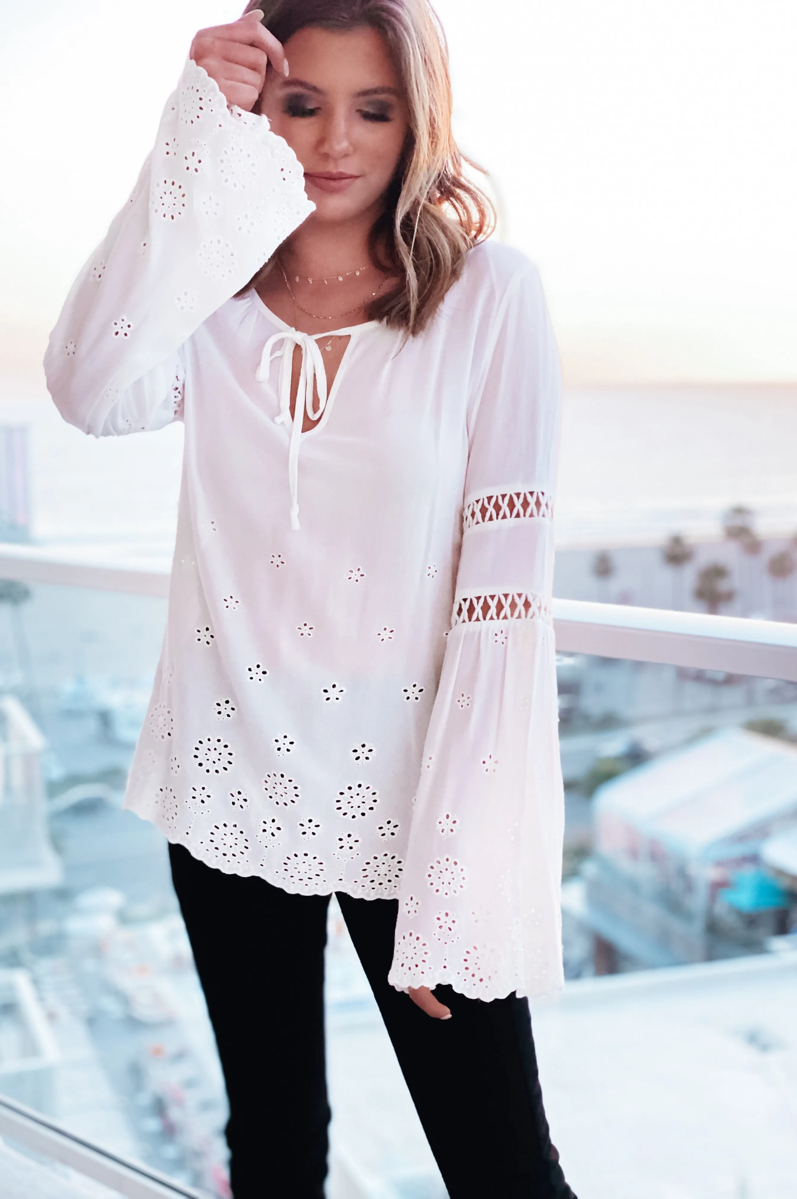 White Eyelet Blouse