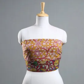 Yellow - Kalamkari Printed Cotton Blouse Piece